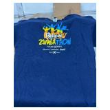 BULK LOT OF 45+ NEW MIXED SIZES BELIEVE! 2016 NATIONAL CONFERENCE ZUMBATHON T-SHIRTS, MAKE-A-WISH CHARITY EVENT PROMOTIONAL SHIRTS, BLUE