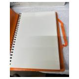 BULK LOT OF 130+ NEW CRUISEONE HARDCOVER BUSINESS JOURNALS, ORANGE PROMOTIONAL NOTEBOOKS W/ ELASTIC CLOSURE & BOOKMARK, INDIVIDUALLY WRAPPED