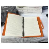 BULK LOT OF 130+ NEW CRUISEONE HARDCOVER BUSINESS JOURNALS, ORANGE PROMOTIONAL NOTEBOOKS W/ ELASTIC CLOSURE & BOOKMARK, INDIVIDUALLY WRAPPED