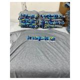 35-PACK NEW MIXED SIZES INSPIRE T-SHIRTS, CRUISEONE NATIONAL CONFERENCE APPAREL, HEATHER GREY CASUAL GRAPHIC TEES!