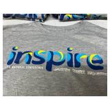 35-PACK NEW MIXED SIZES INSPIRE T-SHIRTS, CRUISEONE NATIONAL CONFERENCE APPAREL, HEATHER GREY CASUAL GRAPHIC TEES!