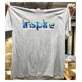 35-PACK NEW MIXED SIZES INSPIRE T-SHIRTS, CRUISEONE NATIONAL CONFERENCE APPAREL, HEATHER GREY CASUAL GRAPHIC TEES!