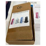 BULK LOT OF NEW USB POWER ADAPTERS, ASSORTED COLORS 40W 5-PORT USB HOME CHARGERS & 30W USB WALL PLUGS, MULTI-DEVICE CHARGING ACCESSORIES