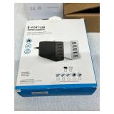 BULK LOT OF NEW USB POWER ADAPTERS, ASSORTED COLORS 40W 5-PORT USB HOME CHARGERS & 30W USB WALL PLUGS, MULTI-DEVICE CHARGING ACCESSORIES