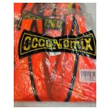 MSRP $225 15-CT LOT NEW OCCUNOMIX HI-VIZ SAFETY VESTS, SIZE XL, ORANGE MESH W/ REFLECTIVE STRIPING, INDUSTRIAL PPE WORKWEAR!