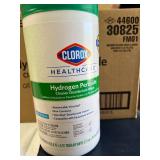 MSRP $180 1 CASE CLOROX HEALTHCARE HYDROGEN PEROXIDE DISINFECTANT WIPES, 6 CANISTERS OF 155 WIPES EACH, EPA-REGISTERED HOSPITAL GRADE CLEANER, FAST-KILL BROAD-SPECTRUM DISINFECTION KILLS 40+ MICROORGA
