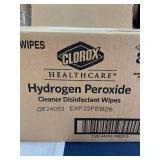 MSRP $180 1 CASE CLOROX HEALTHCARE HYDROGEN PEROXIDE DISINFECTANT WIPES, 6 CANISTERS OF 155 WIPES EACH, EPA-REGISTERED HOSPITAL GRADE CLEANER, FAST-KILL BROAD-SPECTRUM DISINFECTION KILLS 40+ MICROORGA