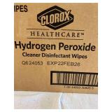 MSRP $180 CLOROX HEALTHCARE HYDROGEN PEROXIDE DISINFECTANT WIPES CASE, 6 CANISTERS X 155 WIPES (930 TOTAL), PROFESSIONAL HOSPITAL-GRADE CLEANER, NON-BLEACH FORMULA, MEDICAL DENTAL VETERINARY EMS FACIL