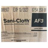 MSRP $300 PDI SANI-CLOTH AF3 GERMICIDAL WIPES CASE, 12 CANS X 160 WIPES EA, LARGE 6" X 6.75" LOW-ALCOHOL DISINFECTANT WIPES, HOSPITAL-GRADE CLEANER FOR SENSITIVE EQUIPMENT & SURFACES, MEDICAL DENT