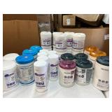 MSRP $600 ASSORTED LOT OF PROFESSIONAL MEDICAL DISINFECTANT WIPES, MIXED BRANDS (SANI-CLOTH, OXIVIR, ECOLAB), CLINICAL GRADE, 20+ CANISTERS!