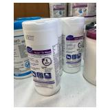 MSRP $600 ASSORTED LOT OF PROFESSIONAL MEDICAL DISINFECTANT WIPES, MIXED BRANDS (SANI-CLOTH, OXIVIR, ECOLAB), CLINICAL GRADE, 20+ CANISTERS!