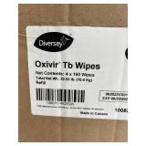 MSRP $180 NEW DIVERSEY OXIVIR TB DISINFECTANT WIPE REFILLS, 4 X 160 WIPE ROLLS (640 TOTAL), HOSPITAL-GRADE AHP CLEANER, FITS GALLON WIPE BUCKETS & DISPENSERS, MEDICAL, DENTAL, CLINIC & JANITOR