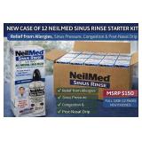 MSRP $150 NEW Case of 12 NeilMed Sinus Rinse Starter Kits. Complete saline rinse system *relief from allergies, sinus pressure, congestion & post-nasal drip. Great for resale, clinics & more! 