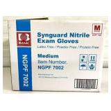 MSRP $240 1 Case (1000 gloves) NEW Synguard Latex-Free Powder-Free Protein-Free (to eliminate risks of Type I hypersensitivity) Nitrile Exam Gloves Size M *textured fingertips measuring 4.7 mil thickn