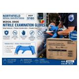 MSRP $160 1 Case (1000 gloves) NEW Northfield Medical Manufacturing Medical Grade Fully Textured Thicker Construction Blue Nitrile Examination Gloves - Size Small - Latex-Free Powder Free