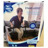 MSRP $80 WELBY STAND ASSIST MOBILITY SUPPORT RAIL, ADJUSTABLE COUCH CHAIR & RECLINER STANDING AID, DUAL SUPPORT HANDLES, UNIVERSAL FIT DESIGN, SUPPORTS UP TO 300 LBS, EASY TOOL-FREE ASSEMBLY