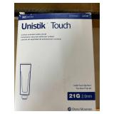 MSRP $600 OWEN MUMFORD UNISTIK TOUCH SAFETY LANCETS CASE, 4,000 TOTAL LANCETS (20 BOXES X 200), REF AT1415, 21G 2.0MM HIGH FLOW CONTACT-ACTIVATED SAFETY LANCETS, SINGLE-USE RETRACTABLE DESIGN, DIABETE