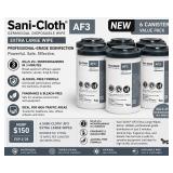 MSRP $150 NEW Lot of 6 PDI Sani-Cloth AF3 Extra Large Germicidal Wipes Alcohol-Free Professional Surface Disinfectant, Kills 45+ Microorganisms in 3 Minutes, Fragrance & Bleach-Free, Safe for Sens