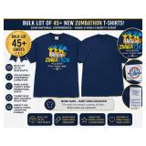BULK LOT OF 45+ NEW MIXED SIZES BELIEVE! 2016 NATIONAL CONFERENCE ZUMBATHON T-SHIRTS, MAKE-A-WISH CHARITY EVENT PROMOTIONAL SHIRTS, BLUE