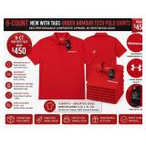 MSRP $450 9-CT NEW WITH TAGS UNDER ARMOUR TECH POLO SHIRTS, NWT, RED PERFORMANCE CORPORATE APPAREL W/ WESTWOOD LOGO, SIZES S-2XL