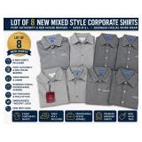 LOT OF 13 NEW MIXED STYLE CORPORATE SHIRTS, PORT AUTHORITY & RED HOUSE BRANDS, SIZES M & L, BUSINESS CASUAL WORK WEAR, PROFESSIONAL STYLE!