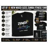 LOT 10 NEW MIXED SIZES ZUMBA FITNESS T-SHIRTS, NAUTICAL VITAMIN SEA GRAPHIC, ACTIVE & CASUAL WEAR, COMFORTABLE WORKOUT GEAR!