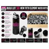 MSRP $500 BULK LOT 50 NEW FIFTH ELEMENT BRANDED WATER BOTTLES, BPA-FREE SPORTS SHAKE IT UP FITNESS DRINKWARE, LEAK-RESISTANT FLIP-TOP PROTIEN SHAKER BOTTLES!