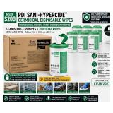 MSRP $200 PDI SANI-HYPERCIDE GERMICIDAL DISPOSABLE WIPES, 6 CANISTERS X 65 WIPES (390 TOTAL), EXTRA LARGE 7.5" X 15" PROFESSIONAL MEDICAL-GRADE DISINFECTANT, FAST 1-MINUTE KILL TIME, HOSPITAL DENTAL E