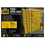 MSRP $900 150+ AKRO-BINS HANGING STACKABLE MOSTLY #30230 BINS, 10-7/8 in. x 5-1/2 in. x 5 in. YELLOW FOR PROFESSIONAL FACILITY & WAREHOUSE ORGANIZATION! EXCELLENT CLEAN CONDITION!