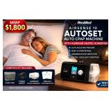 MSRP $1,800 RESMED AIRSENSE 10 AUTOSET AUTO CPAP MACHINE w/HUMIDAIR HEATED HUMIDIFIER *PROFESSIONAL SLEEP THERAPY DEVICE W/CARRY BAG, RESERVOIR, MANUAL & POWER SUPPLY - EXCELLENT WORKING CONDITION