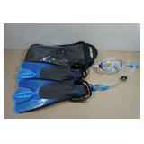 Cressi Adult Rondine Palau Fin Snorkel Set - Fin Size L/XL