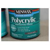 Minwax Water Based Polycrylic Clear Satin Topcoat & Protective Finish - 8oz