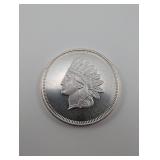 One Troy Ounce .999 Silver Round Indian Head