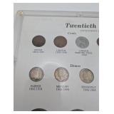 Twentieth Century Type Coins Display Board
