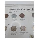 Twentieth Century Type Coins Display Board