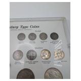 Twentieth Century Type Coins Display Board