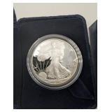 2002 Proof Silver American Eagle $1 Box & COA
