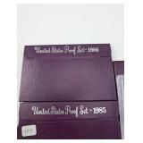 Vintage United States Proof Sets 1984 1985 1986 (Lot of 3)
