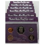 Vintage U.S. Proof Set Collection 1987-1990 (Lot of 9)