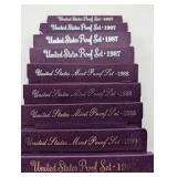 Vintage U.S. Proof Set Collection 1987-1990 (Lot of 9)