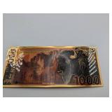 24K Gold Aurum American Bison 1000 Milligram Note