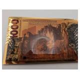 24K Gold Aurum American Bison 1000 Milligram Note