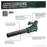 $125 Masterforce  FlexPower  20-Volt Brushless Cordless 450 CFM Leaf Blower