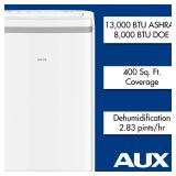 $520 AUX 8000-BTU DOE (115-Volt) White Vented Portable Air Conditioner with Remote Cools 400-sq ft