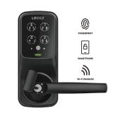 $214 Lockly  Matte Black Lever Wi-Fi Smart Lock Biometric Fingerprint Keypad