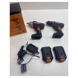 $130 WORX  20-Volt Cordless 1/2" Drill and 1/4" Impact Driver Combo Kit