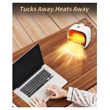 Small Space Heater with Magnetic Remote, White - 1200W PTC Fast Heating, Overheat and Tip-Over Protection, for Bedroom Office Desk Use