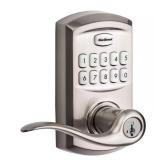 $129 Kwikset SmartCode 917 Satin Nickel Keypad Electronic Single-Cylinder Tustin Door Handle Featuring SmartKey Security