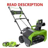 $359 Greenworks  G-MAX 20" 40-Volt DigiPro Single-Stage Brushless Cordless Snow Blower