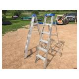 (2) KELLER 6 Ft Aluminum Step Ladders - 250 Lb - Appear Good!